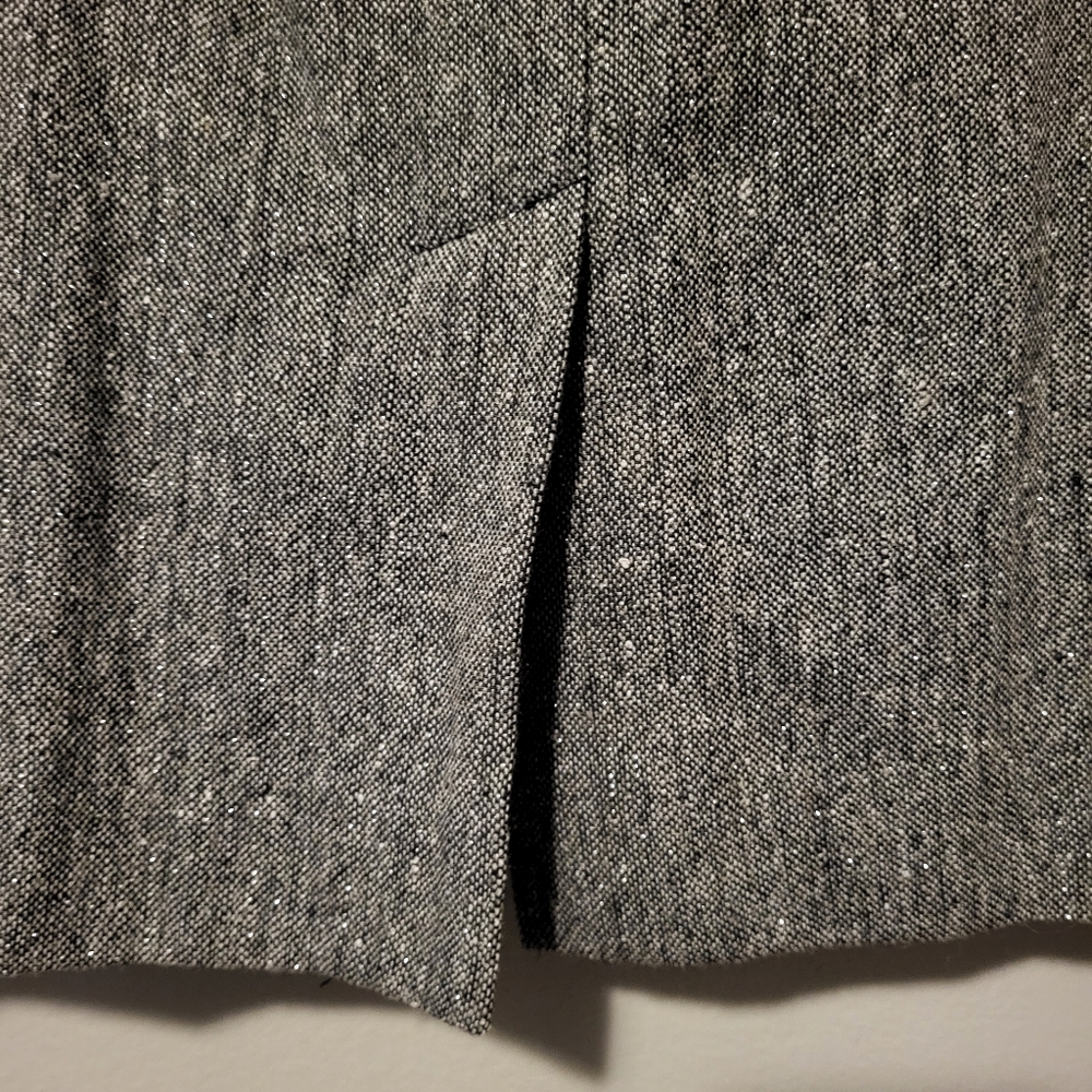 Metrostyle Gray, Black, & Silver Metallic Blazer & Skirt Set Size 12 - Picture 10 of 12